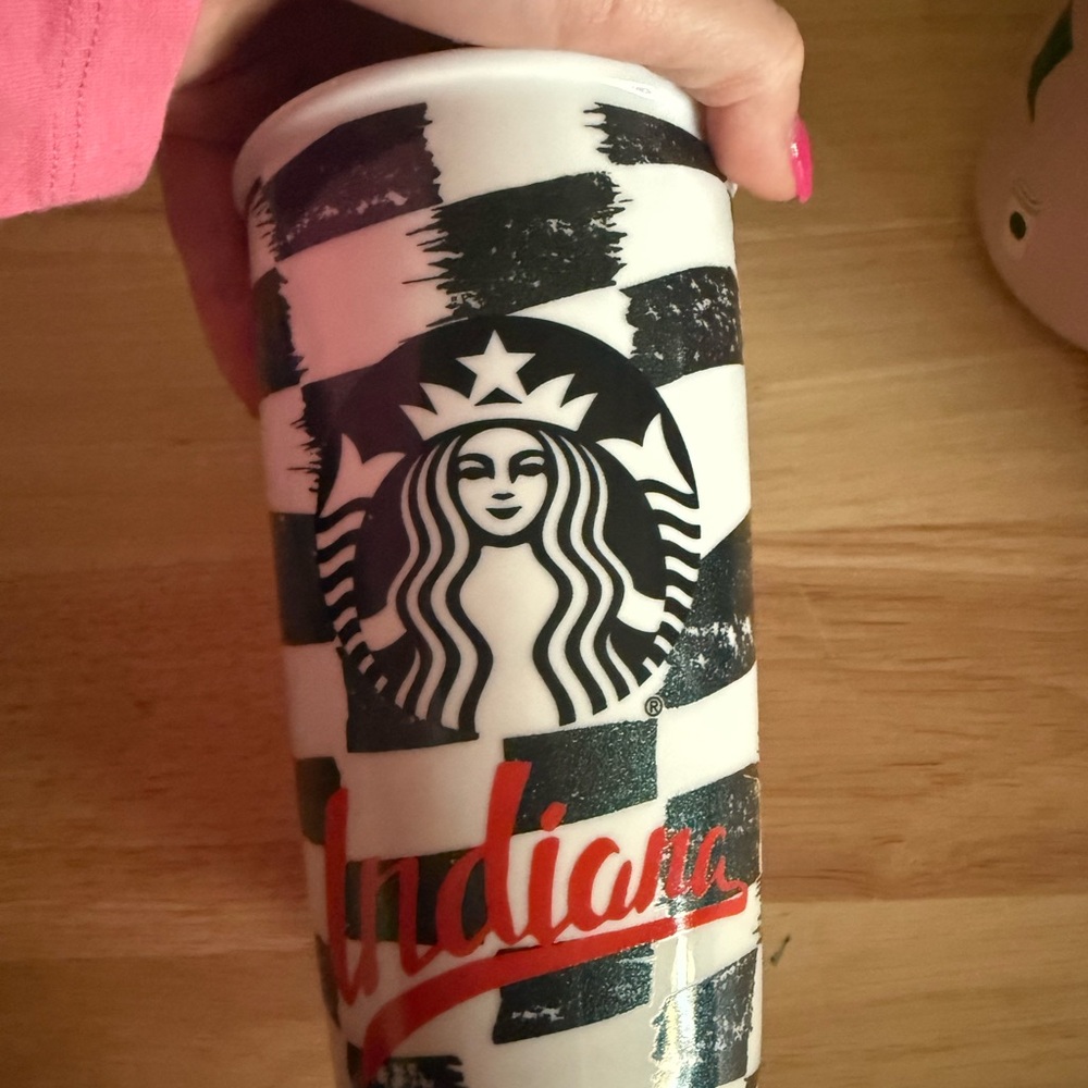 Starbucks Indiana Checkered Tumbler with lid